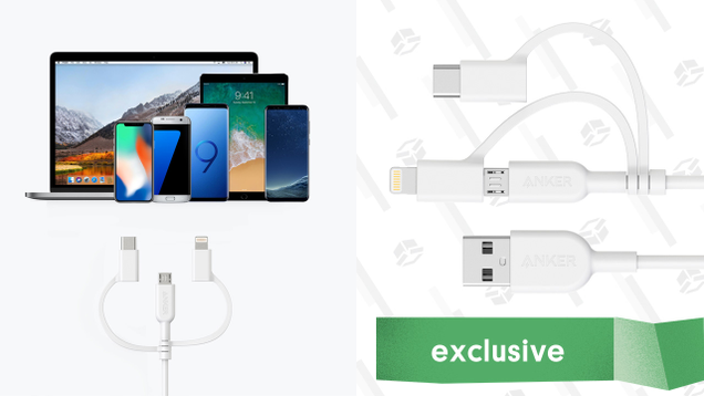Anker Powerline II 3-in-1 Cable, Lightning/Type C/Micro USB Cable | $11 | Amazon | Use code KANJ8436